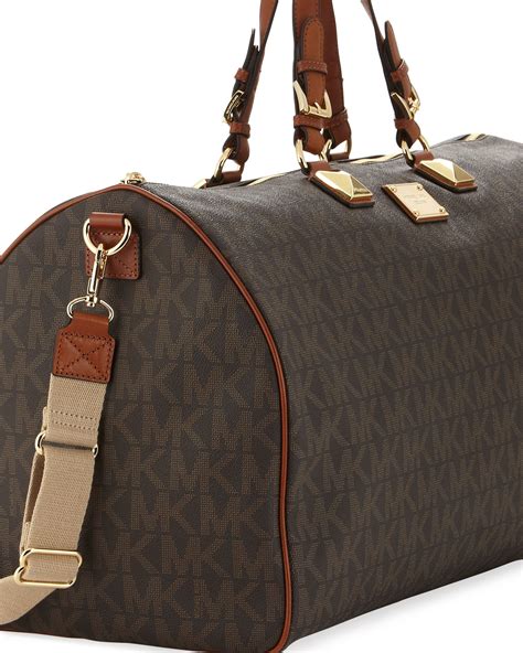 michael kors jet set large leather weekender|Michael Kors duffel bag.